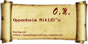 Oppenheim Miklós névjegykártya